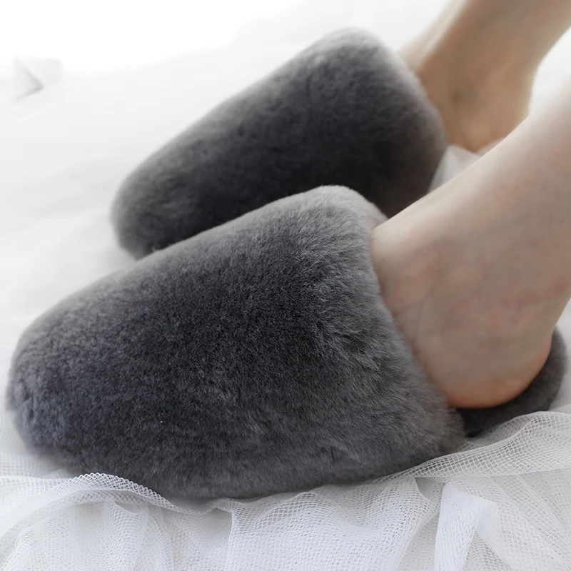 Топ бренд натуральный кроличий мех лисы на овечьем меху Модные женские туфли