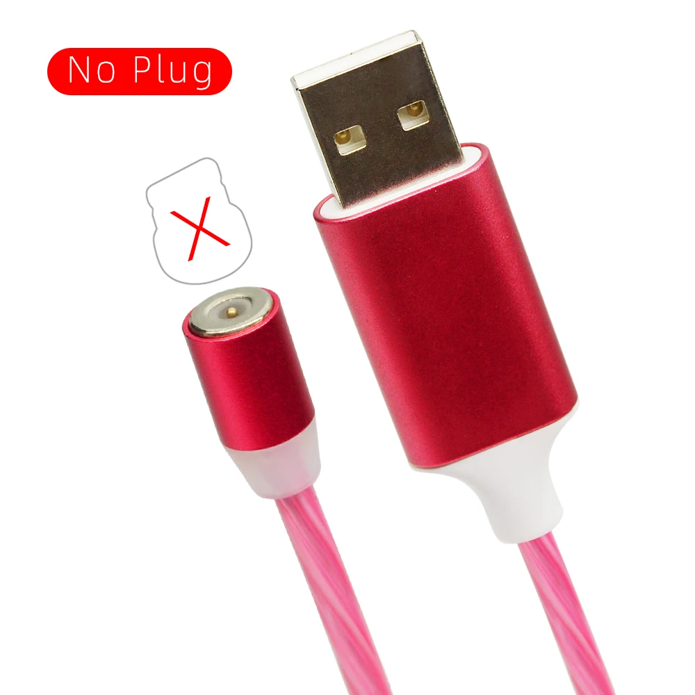 Red Only Cable CHAURE 1 м usb кабель для зарядки с магнитным креплением течет светильник для быстрой зарядки на борту самолета type c micro usb 8-pin Магнитный кабель для Xiaomi huawei Зарядное устройство - Цвет: Red Only Cable