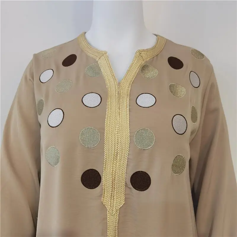 

TREMU Aid Moubarak Kaftan Dress Fashion Dubai Abaya Dot Embroidery Muslim Ramadan Caftan Marocain Woman Prayer Outfit Jelaba