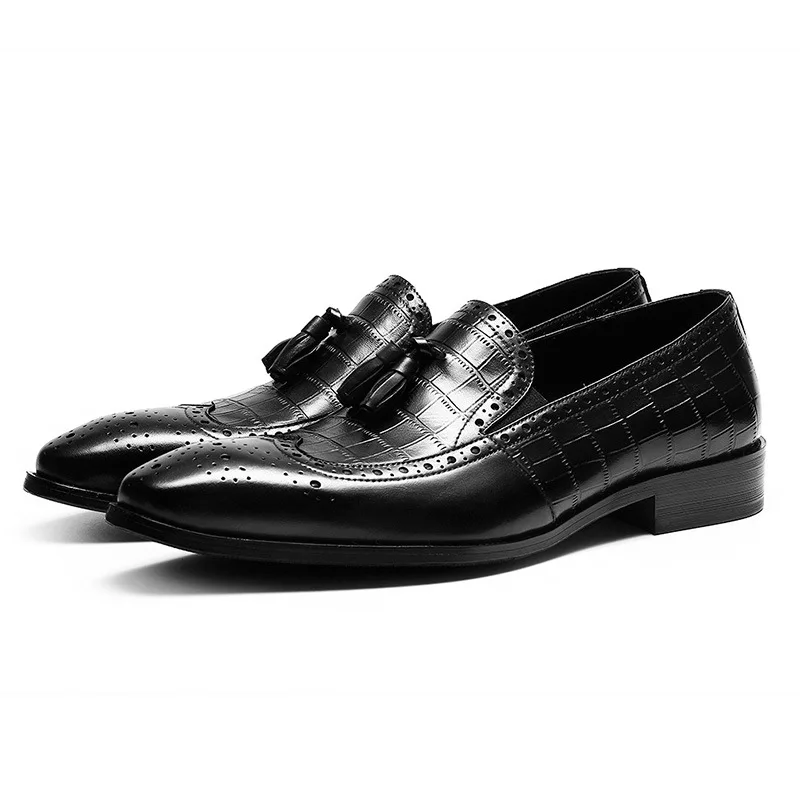 

business dress top layer leather men's shoes Men's leather shoes genuine leather