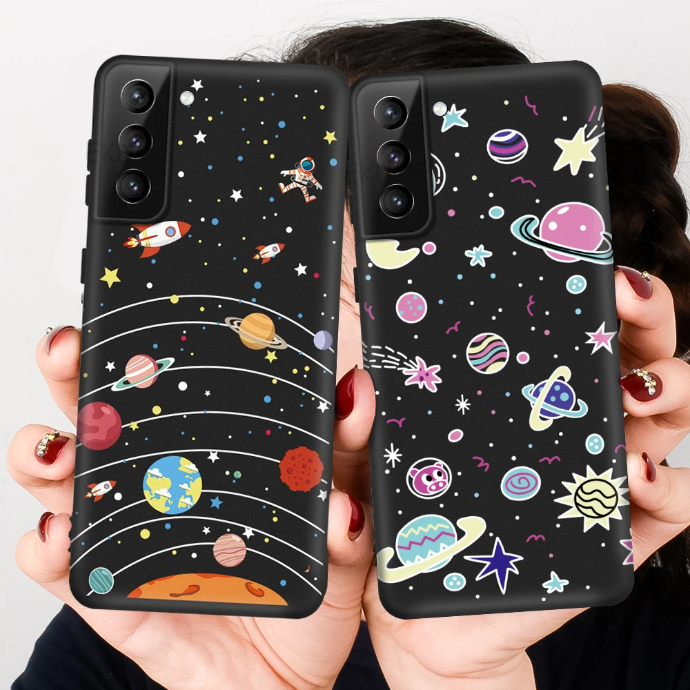 Силиконовый чехол с узором для Samsung Galaxy S21 Ultra Plus A42 M31 M31S S20 FE влюбленных звезда луна