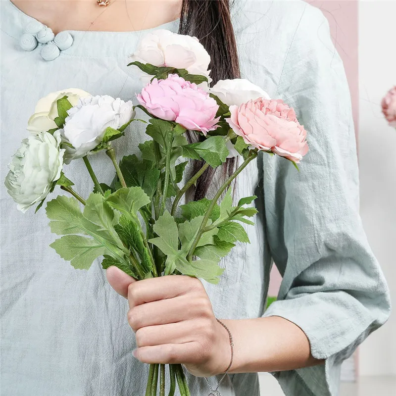 Искусственная шелковая искусственная Западная роза цветок пион Свадебный букет