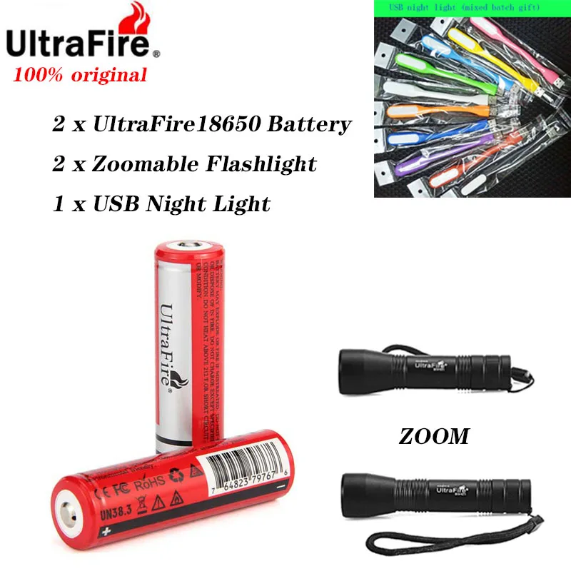 2 pieces per set Светодиодный фонарь UltraFire 18650 Батарея 2/4/6 шт MAX 3,7 V 2600 mAh18650 Перезаряжаемые литий Батарея для фонарь фонарик электронные игрушки - Цвет: 2 pieces per set