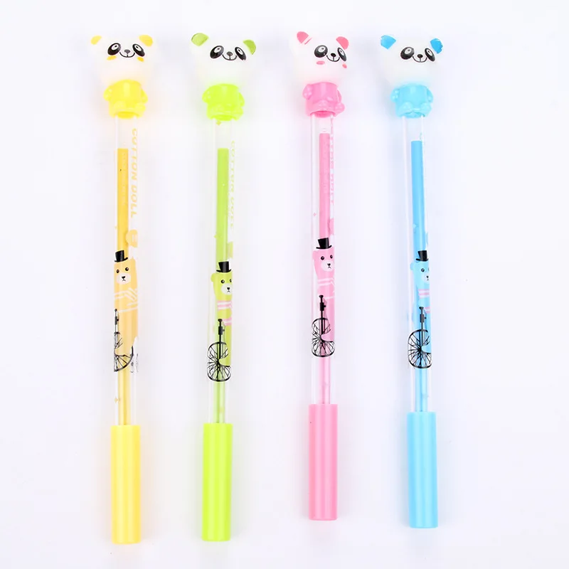 

50PCS Korea Creative Cartoon Cute Panda Head Gel Pens 0.5mm Black Refill Pen Kawaii School Supplies Stationery