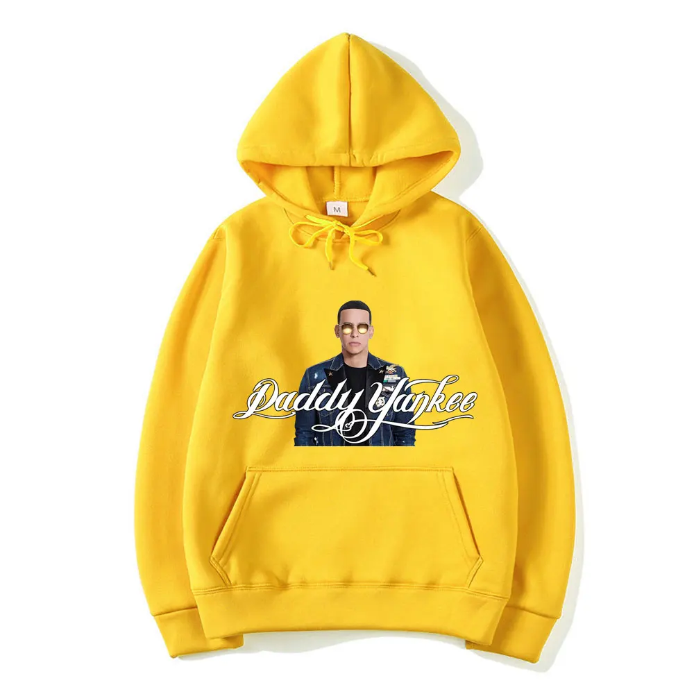 Мужские толстовки с капюшоном Daddy Yankee повседневные флисовые зима осень