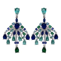luxury fashion earrings for women shining crystal flower earring 2020 new fashion water drop pendant earrings brand jewelry