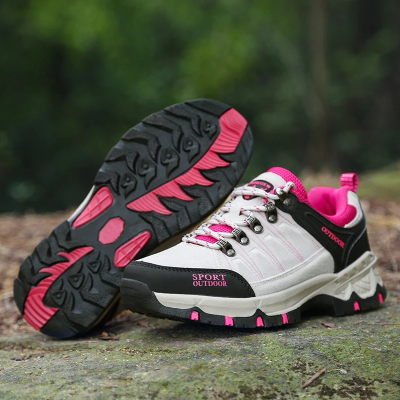 Hot sale Woman Trekking Ankle Boots Waterproof Women's Outdoor Hiking Shoes Comfortable Men's Mountain Shoes botas nieve hombre