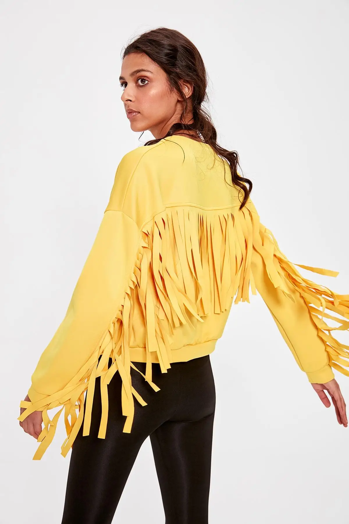 Трикотажная Толстовка Trendyol Yellow puskull】 TWOAW20SW0132