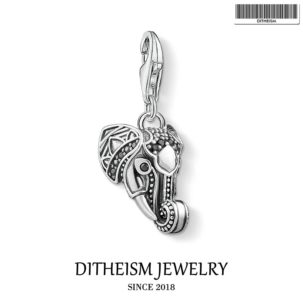 

Elephant Charms Pendant,2020 Fashion Jewelry 925 Sterling Silver Trendy Lucky Gift For Women Men Fit Bracelet Symbol of Wisdom