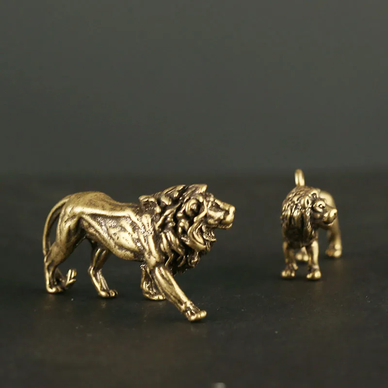 Винтажное Латунное украшение в виде большого льва статуя короля медные