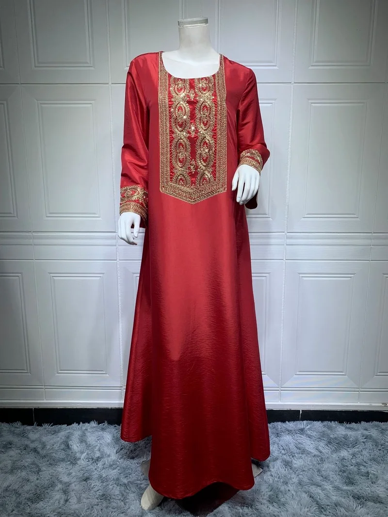 Sequin Caftan Marocain Evening Dresses For Women Dubai Abaya Arabic Dress Muslim Islam Turkey Clothes Robe Longue Djellaba Femme