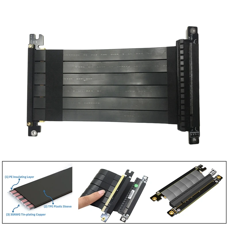 

R33UF-TU Image Card Extension Cable, High-Speed Stable Pci X16 To X16 Adapter Cable for Itx A4 Mini Chassis