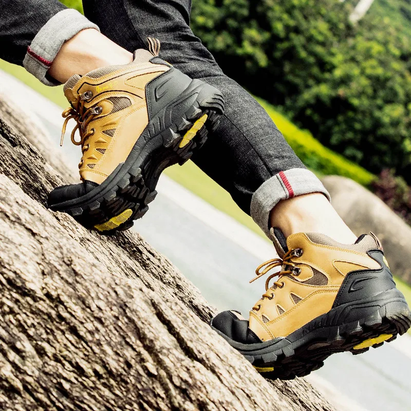 Plus Size 47 Tactical Boots Men Mountain Hiking Shoes Waterproof Outdoor Sports Sneakers Male Wearable Anti-skid Hunting Boots