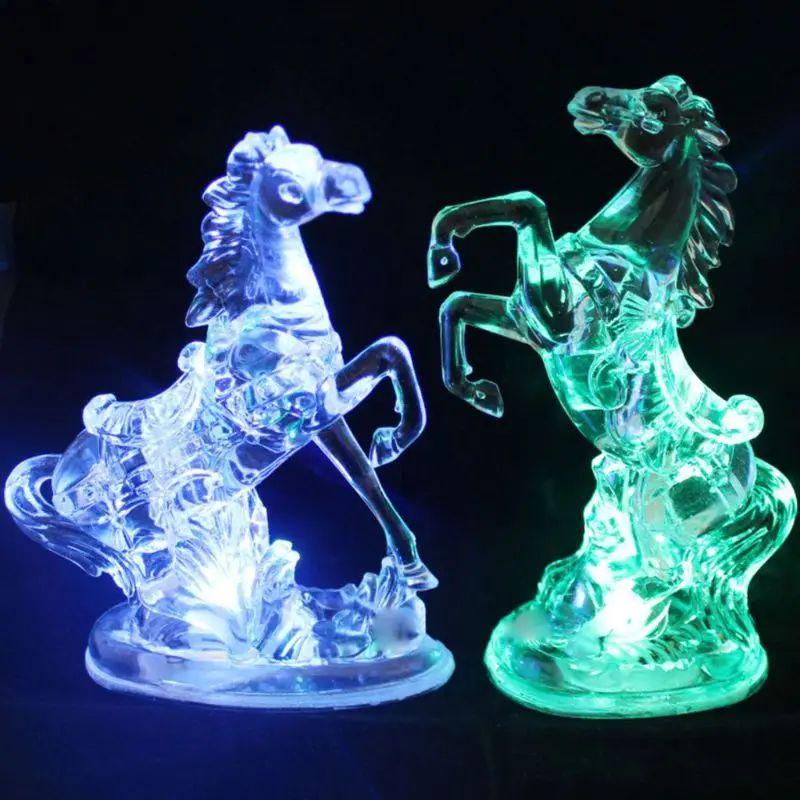 

YYSD Horse Night Light 7 Colors Changing LED Nightlight Home Car Ornaments Party Wedding Holiday Decoration Lamp Children Gift