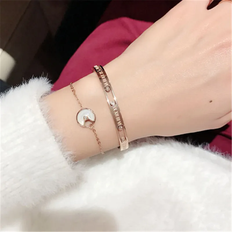 Luxury Brand Roman Letter Bracelets &amp Bangles For Women Austrian Crystal Pulseira Fashion Jewelry Gold Color K0055-1 | Украшения и