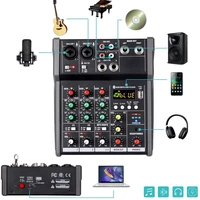 usb bluetooth compatible a4 sound mixing console record computer playback 48v power delay repaeat effect 4 channels audio mixer