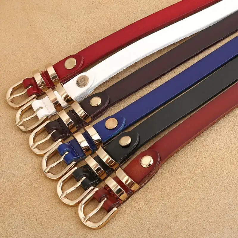 

New design Real Cowskin Leather women Fashion Belt Luxury brands belts alloy Pin buckle female dress jeans adjustable waistbands
