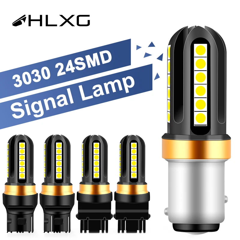 2 шт. Автомобильные светодиодные лампы HLXG 7440 SMD T20 7443 3156 3157 3030 | Автомобили и