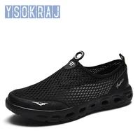 ysokraj new summer aqua shoes mens outdoor hollow out beach water flats slip on breathable lightweight sandals zapatos hombre