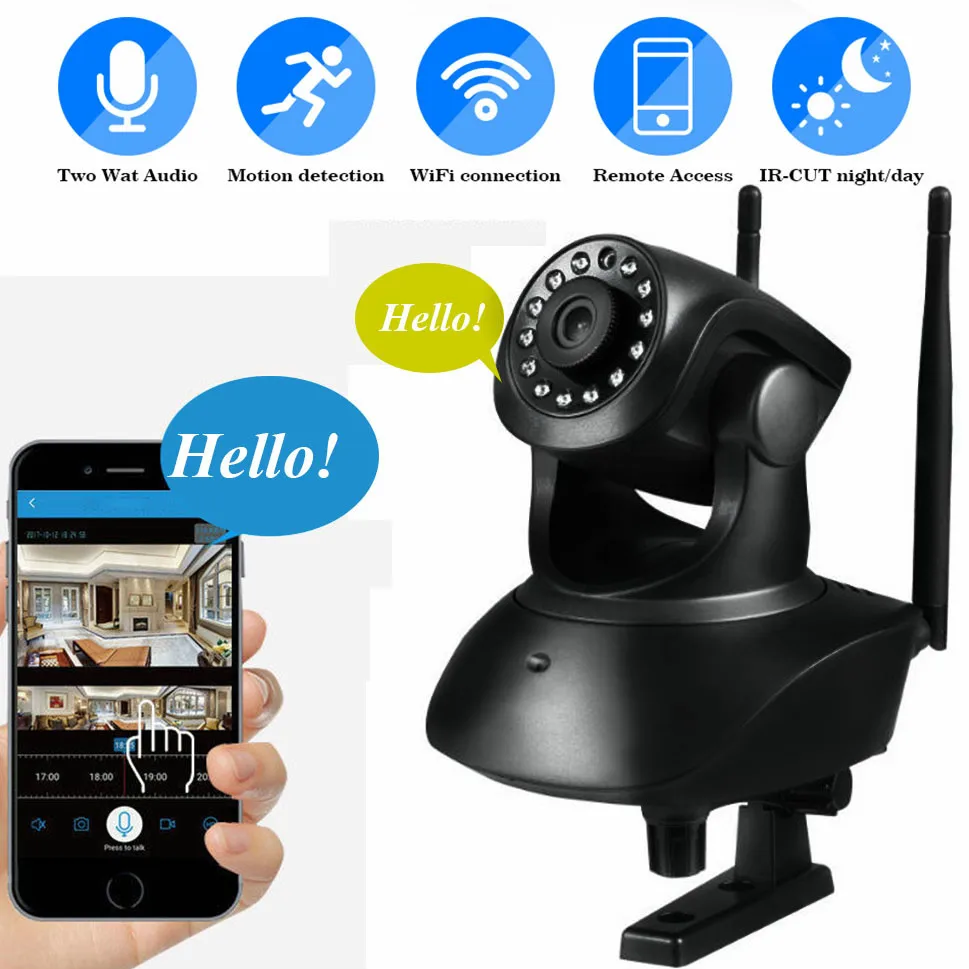 Беспроводная Wi Fi IP камера видеонаблюдения 1080p HD панорама наклон сеть веб дневного