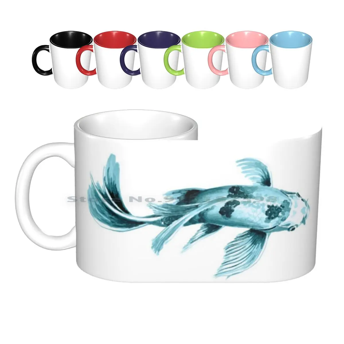 

Керамические кружки для рыбьего льда Koi, кофейные чашки, Кружка для молока и чая, красивый рыбный пруд для рыбьего льда, рыбный пруд для плавания и спокойствия