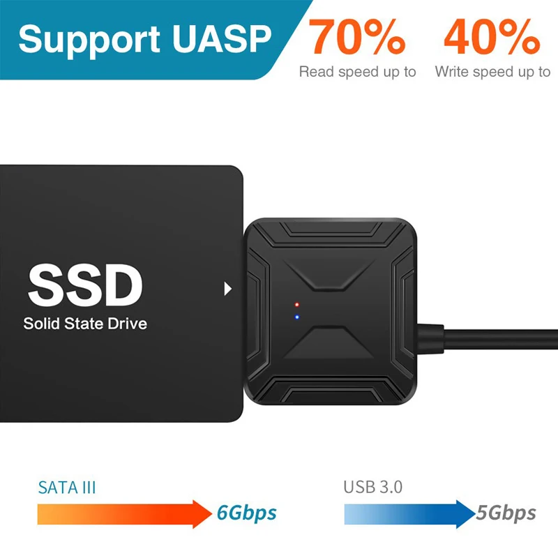 Высокоскоростной адаптер USB 3 0 к SATA III кабель-конвертер для жестких дисков 2 5 &quot3