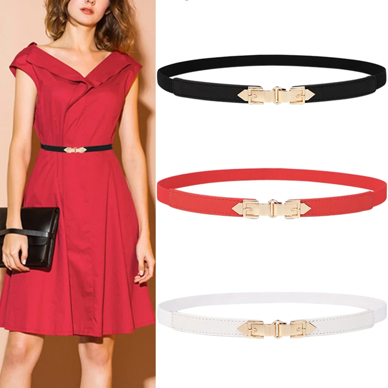 Золотая булавка с двойной пряжкой пояс тонкая талия уплотнение Женская Горячая