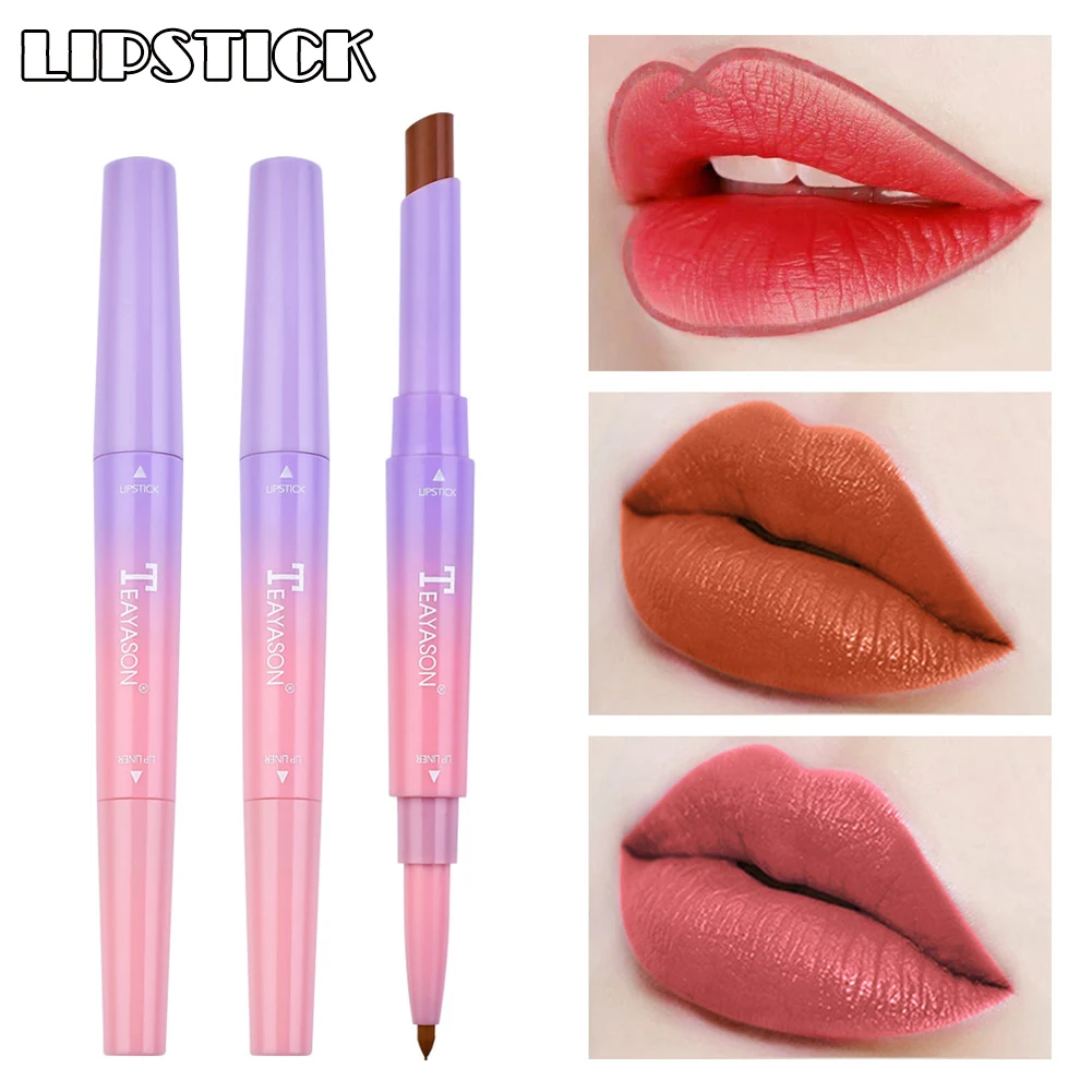 Новинка помада матовая стойкая губная карандаш для губ двусторонний увлажняющий