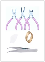 diy fashion accessories jewelry repair mini set pink pincers and black tool bag ring tweezers fashion jewelry makingc kit