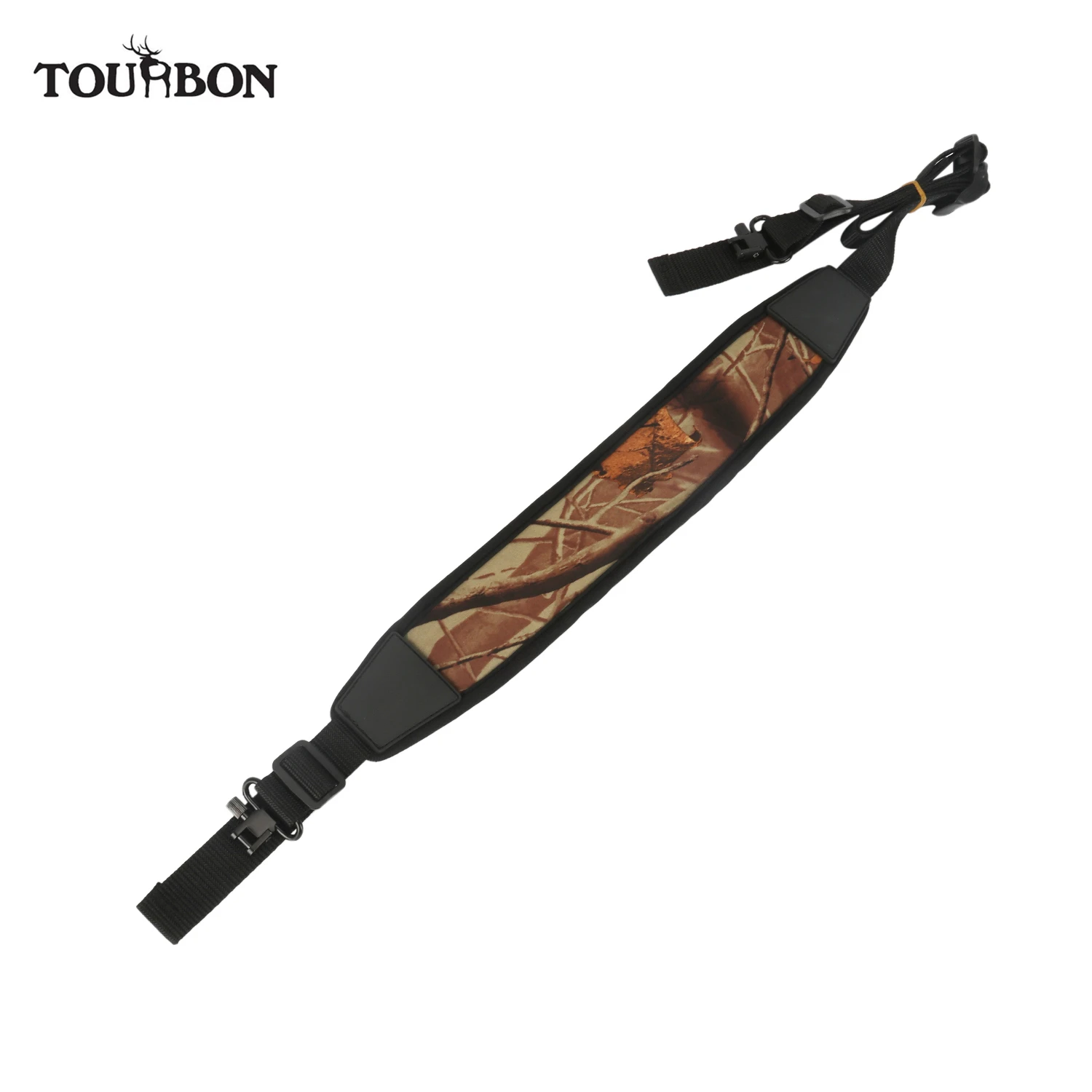 

Tourbon Tactical Hunting Adjustable Camo Rifle Shotgun Sling Strap Non-slip Gun Belt w/ Swivel Neoprene Shooting Gun Accessories