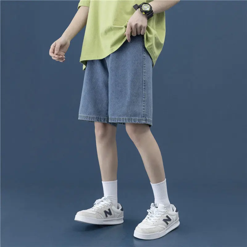 

Student's 5-point denim shorts women's summer net red thin 2021 new high waist show thin loose wide leg trend