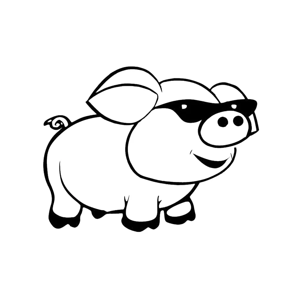 

W-0533 Fun Sunglasses Pig Modeling Personality Car Stickers PVC Fashion Auto Window Bumper Sunscreen Waterproof Quality Decals