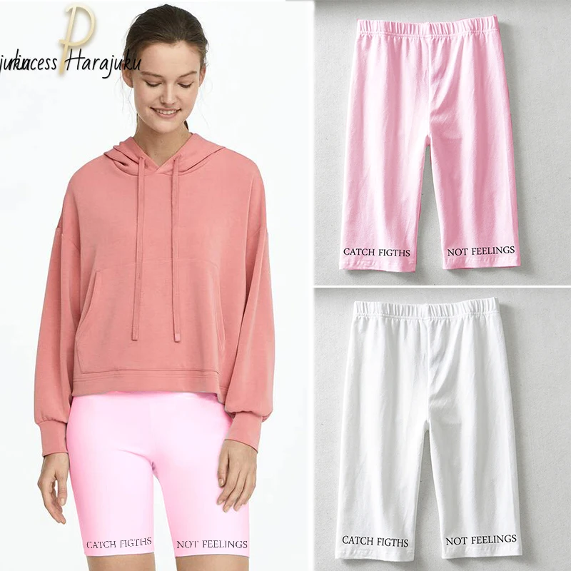 Велосипедки женские розовые модные пикантные шорты для фитнеса в Корейском