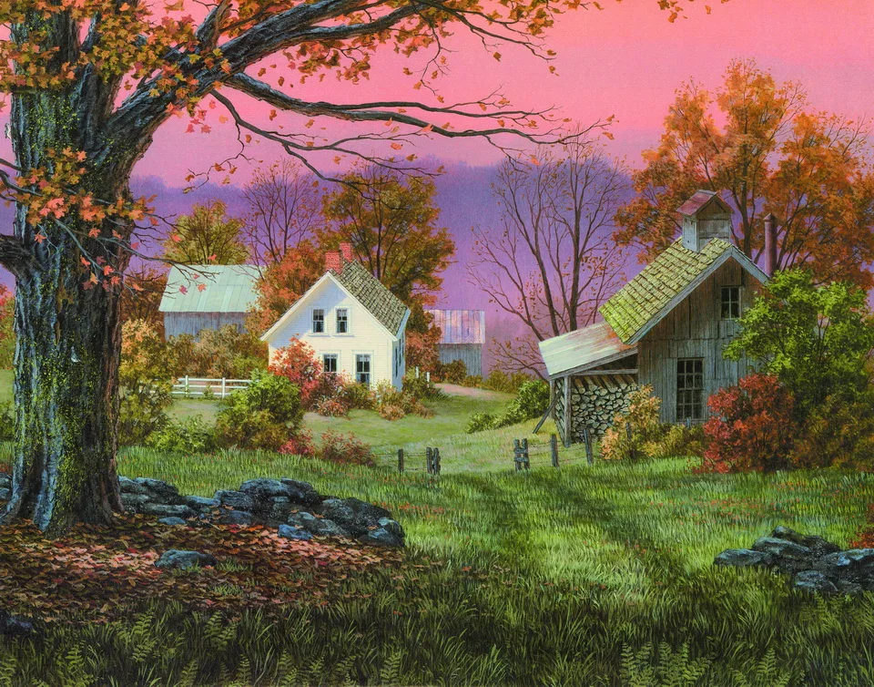 12 design the hourse night of Tennessee rural landscape Oil Painting On Canvas Modern Wall Art Picture For Gift | Дом и сад