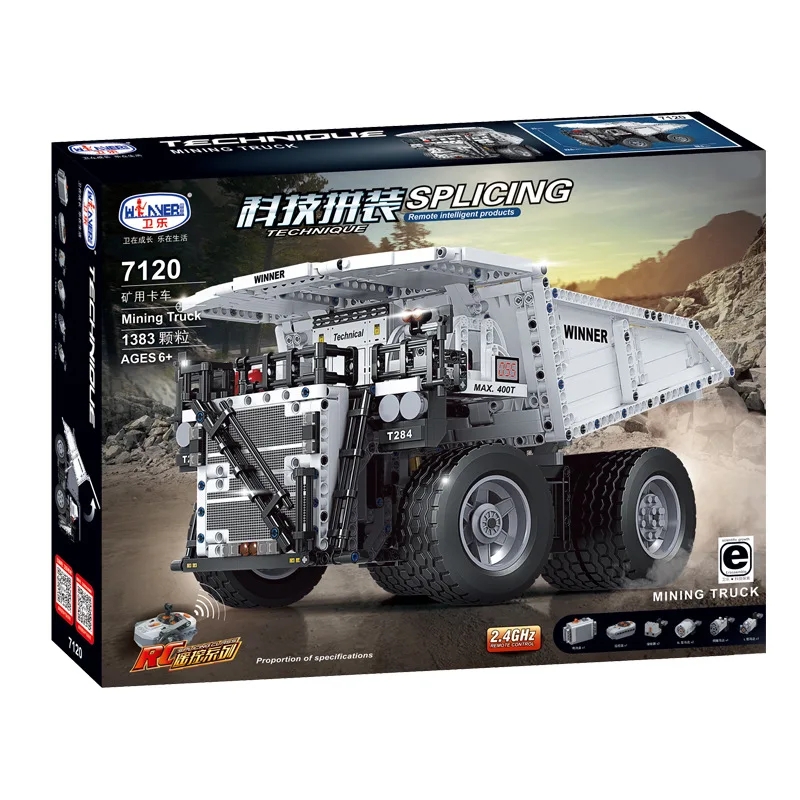 

Tech Series 7119 Remote Control Crawler Excavator Tractor Model Adult Difficult Assembly Compatible with Lego