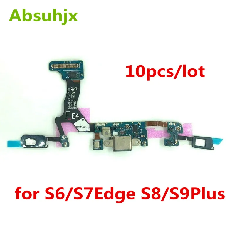 10 шт. зарядки Порты и разъёмы гибкий кабель для samsung S6 S7 край S8 S9 плюс G920F G925F G930F G935F G950F G960F G955F USB док-станция для коннектора