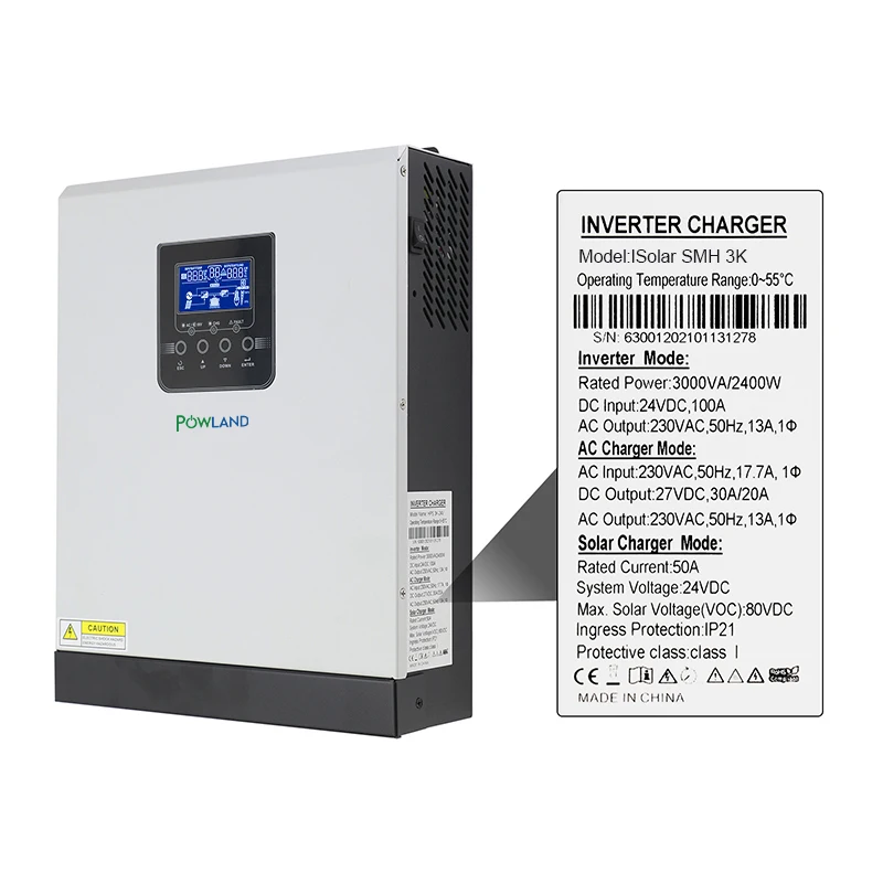 Гибридный солнечный инвертор 3000VA 2400W Pure Sine Wave DC 24V AC 220VAC MPPT солнечной установки