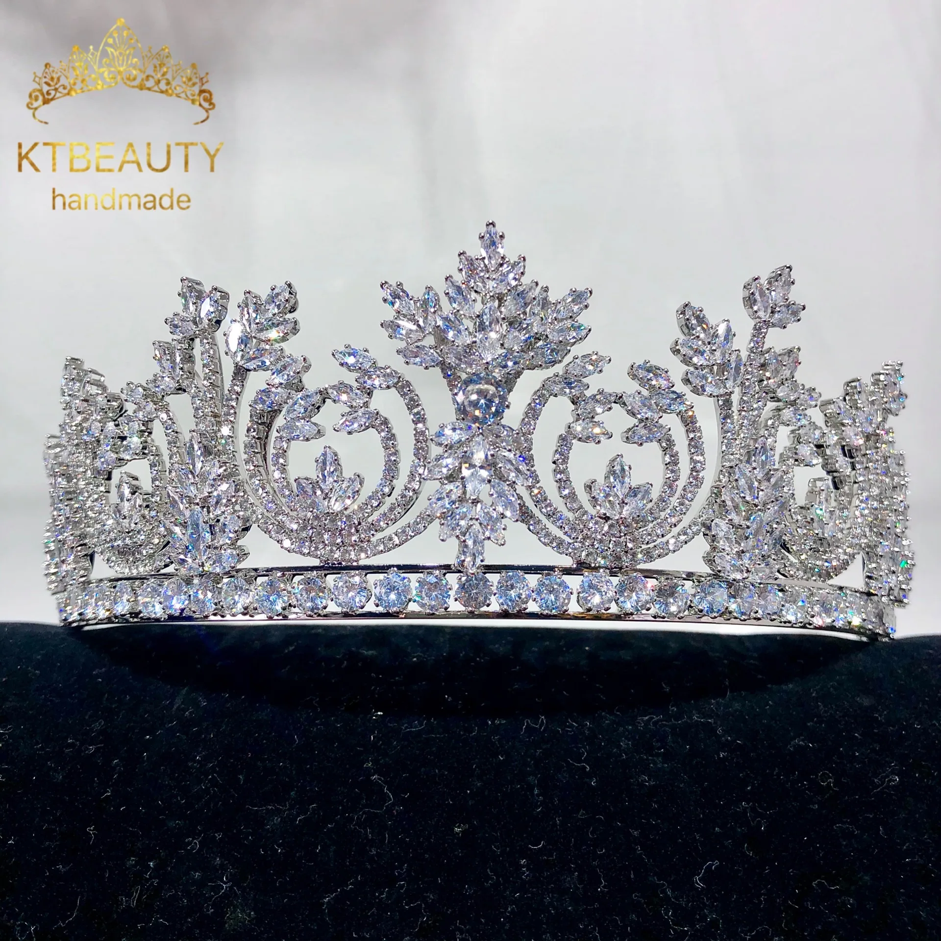 Новая тиара стразы полукрутящаяся большого размера серебристая/Золотистая