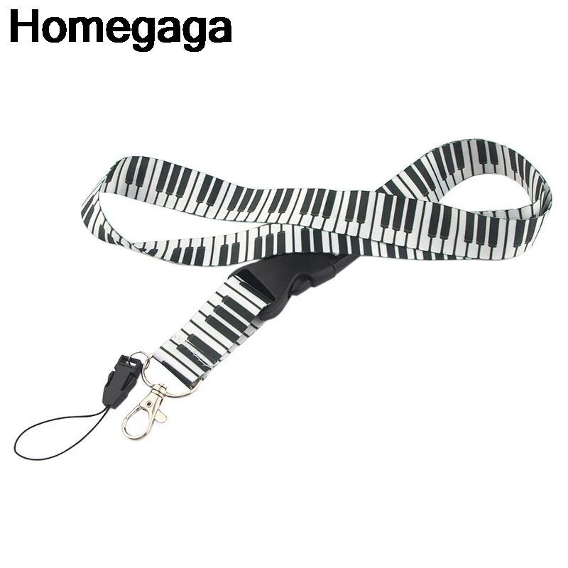 Homegaga фортепиано клавиатура Lanyards id Держатели для телефонов ожерелье аксессуар для ключей шеи ремни нагрудные опознавательные Значки для идентификации владельцев тесьма D2332