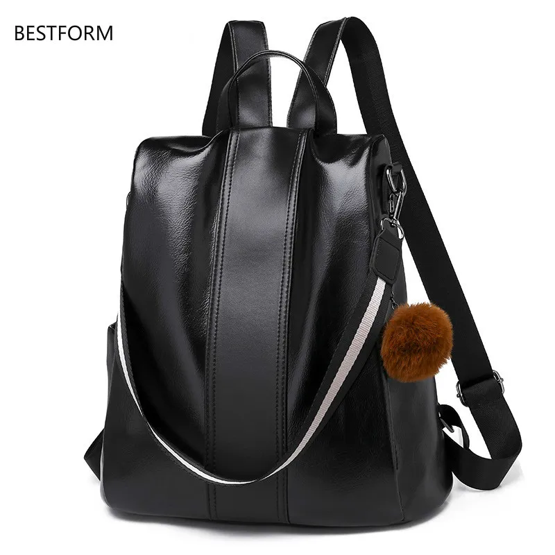 

2019 New Soft Leather Women Backpack Multifunction Lady Shoulder Bags High Quality School Bags For Teenage Girls Casual Daypack