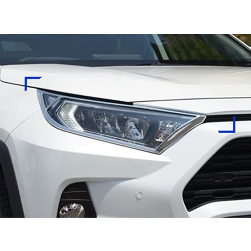 2 шт. хромированные накладки на переднюю фару Toyota Rav4 RAV 4 2019 2020|Хромирование| |