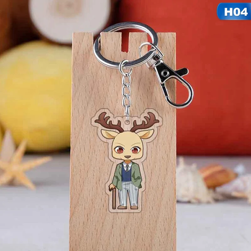 

Anime BEASTARS LEGOSI Cosplay Accessories Spring Keychain Cute Jick Louis Pendant Acrylic Keyring Juno Key Chain Gifts