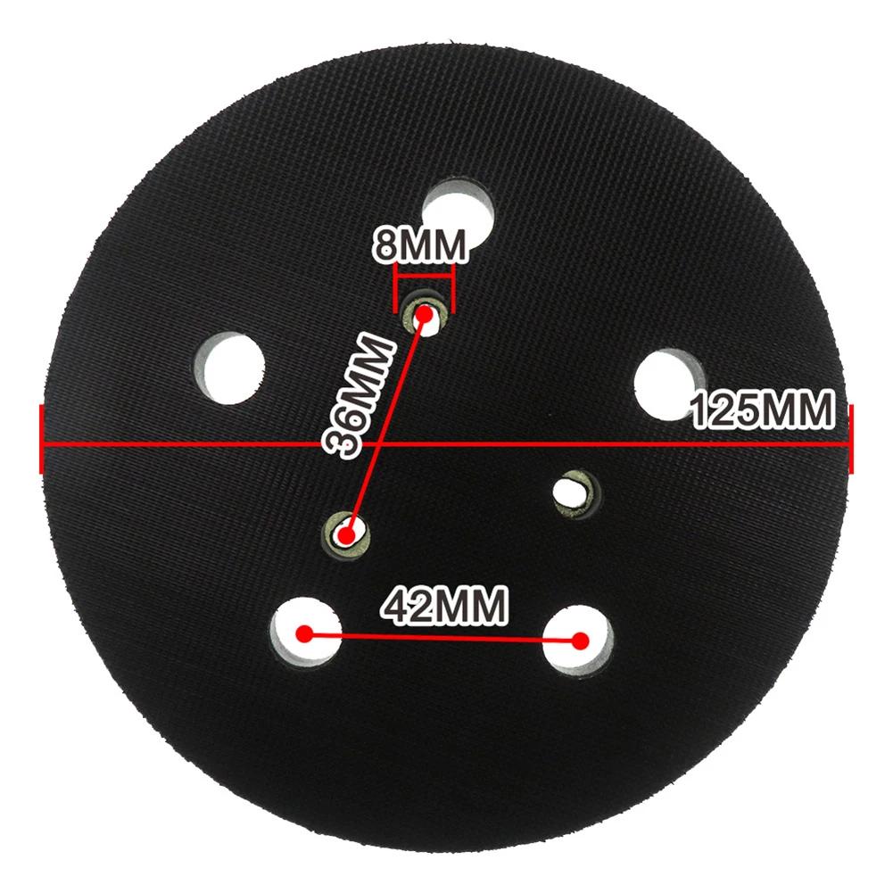 

2pcs 5 Inch 5 Hole Sander Pad Hook & Loop For Porter Cable 332 333 334 Polishing Machine Orbit Palm Sander HD Uniform Hooks