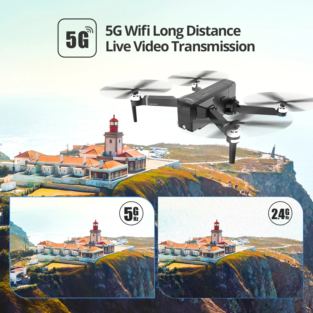 Дрон Holy Stone DE22 с GPS 2 7 K HD камера углом обзора 120 ° Wi Fi FPV видео складной RC бесщеточный