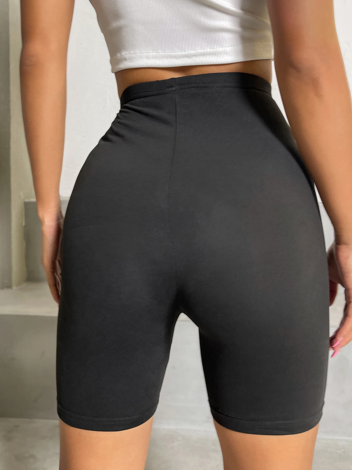 

Mixcb women sexy black High Waist style Elastic lift the hips fitness Biker sports shorts 2021 summer new style