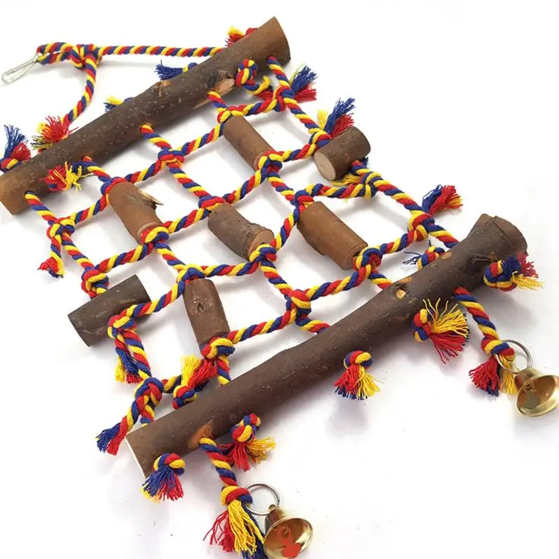 Подвесная сетка для попугаев игрушка скалолазания качели веревка птиц гамак с