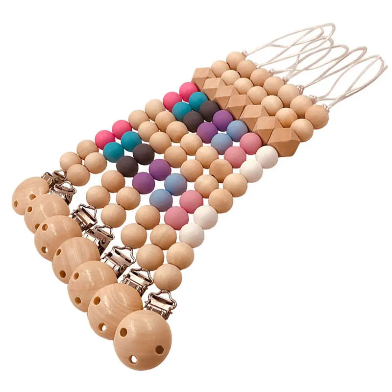 Детская деревянная цепочка для соски-пустышки прочные милые детские жевательные
