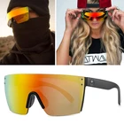 Новинка 2021, высококачественные зеркальные МужскиеЖенские брендовые дизайнерские солнцезащитные очки с квадратными Соединенными линзами UV400 с оригинальным чехлом