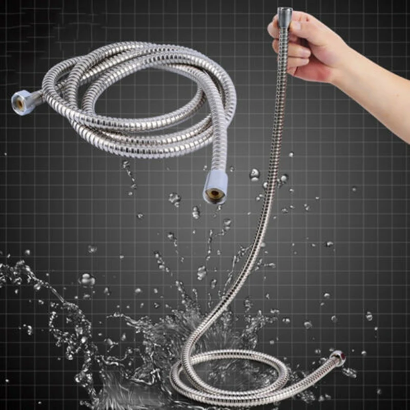 

1.5M Hand Held Shower Head Hose Bracket Bathroom Stainless Steel Flexible Useful