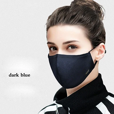 Women blue Чистый хлопок против пыли рот маска для мужчин и женщин ветрозащитный Рот маска бактерии против гриппа Регулируемая смываемая маска для лица многоразовые - Цвет: Women blue